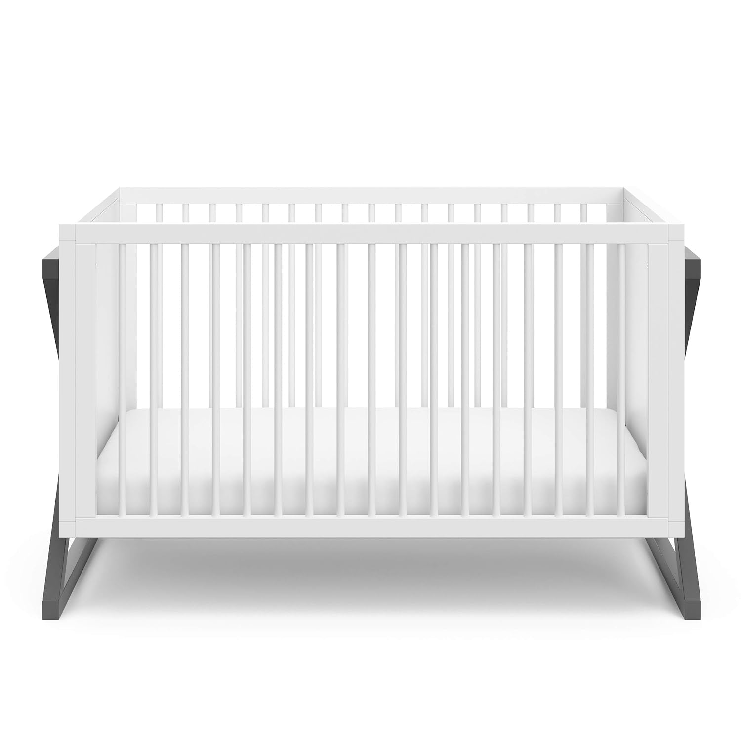 Storkcraft Equinox 3-In-1 Convertible Crib (Gray) – Easily Converts to Toddler Bed and Daybed, 3-Position Adjustable Mattress Support Base, Modern Two-Tone Design for Contemporary Nursery