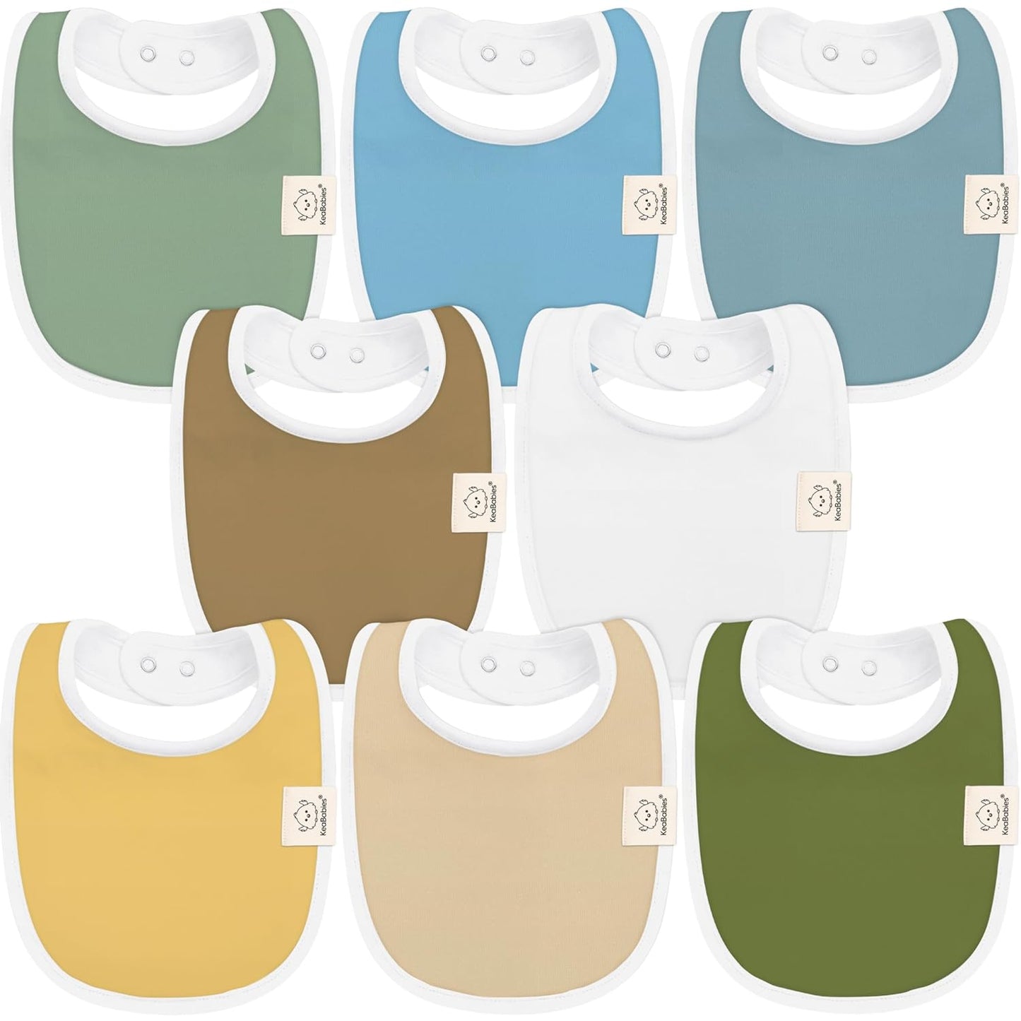 8-Pack Organic Baby Bibs for Boys, Girls - Soft Cotton Drooling and Teething Baby Bibs, Baby Girl Bibs, Baby Boy Bibs, Baby Drool Bibs for Baby Girl, Boy, Newborn Infant Bibs (Grayscale)