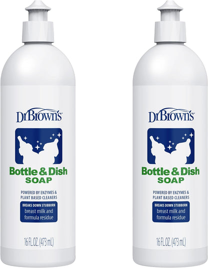 Dr. Brown'S Bottle & Dish Soap for Baby Bottles and Baby Accessories, Plant-Derived, Fragrance-Free, 16 Fl Oz, 1 Pack