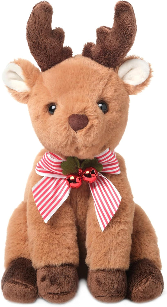 Bearington Jolly Reindeer Stuffed Animal, 6 Inch Christmas Plush Gifts for Kids