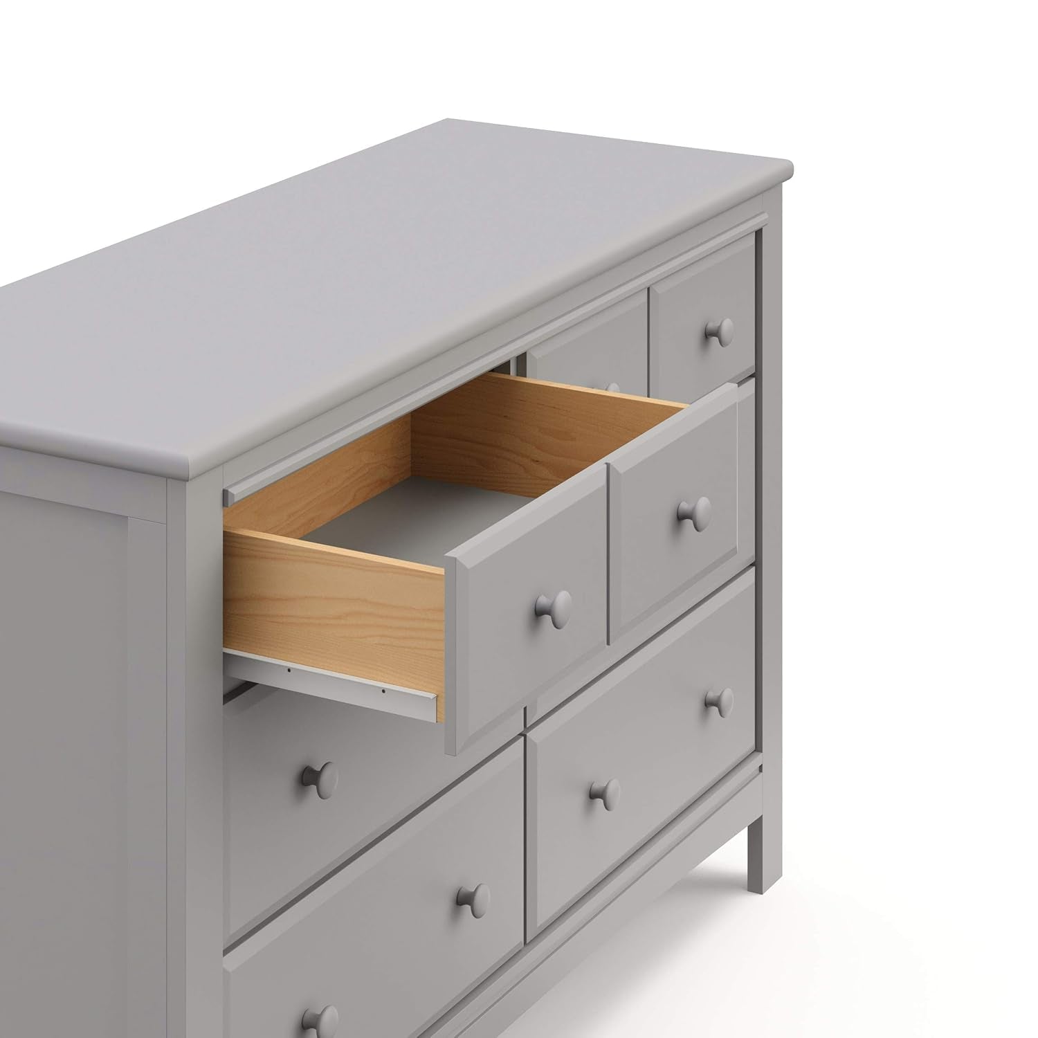 Graco Benton 6 Drawer Double Dresser (Pebble Gray) – Easy New Assembly Process, Universal Design, Durable Steel Hardware and Euro-Glide Drawers with Safety Stops, Coordinates with Any Nursery