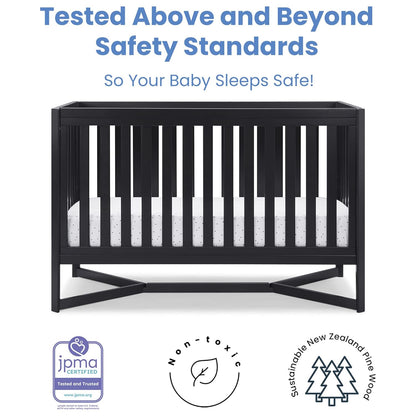 Delta Children Tribeca 4-In-1 Baby Convertible Crib, Midnight Grey