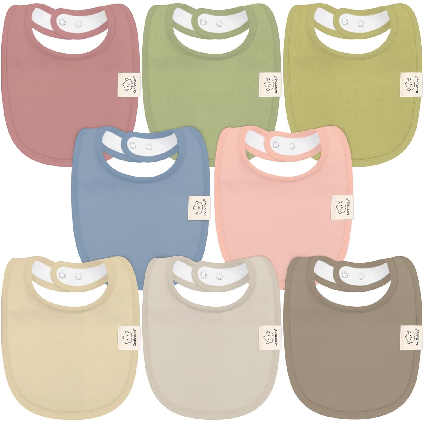 8-Pack Organic Baby Bibs for Boys, Girls - Soft Cotton Drooling and Teething Baby Bibs, Baby Girl Bibs, Baby Boy Bibs, Baby Drool Bibs for Baby Girl, Boy, Newborn Infant Bibs (Grayscale)