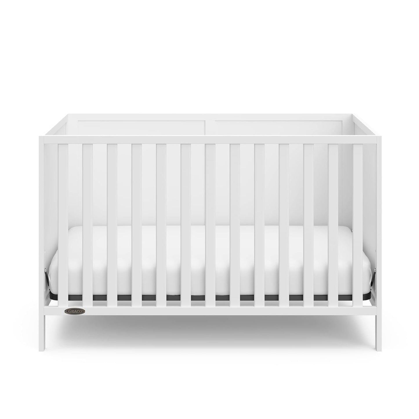 Graco Theo 3-In-1 Convertible Crib (White) - GREENGUARD Gold Certified, Converts to Toddler Bed & Daybed, Fits Standard Full-Size Crib Mattress, 4 Adjustable Mattress Heights