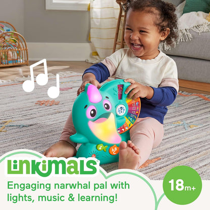 Fisher-Price Toddler Toy Linkimals Learning Narwhal Game for Ages 18+ Months, Compatible Only with Linkimals Items