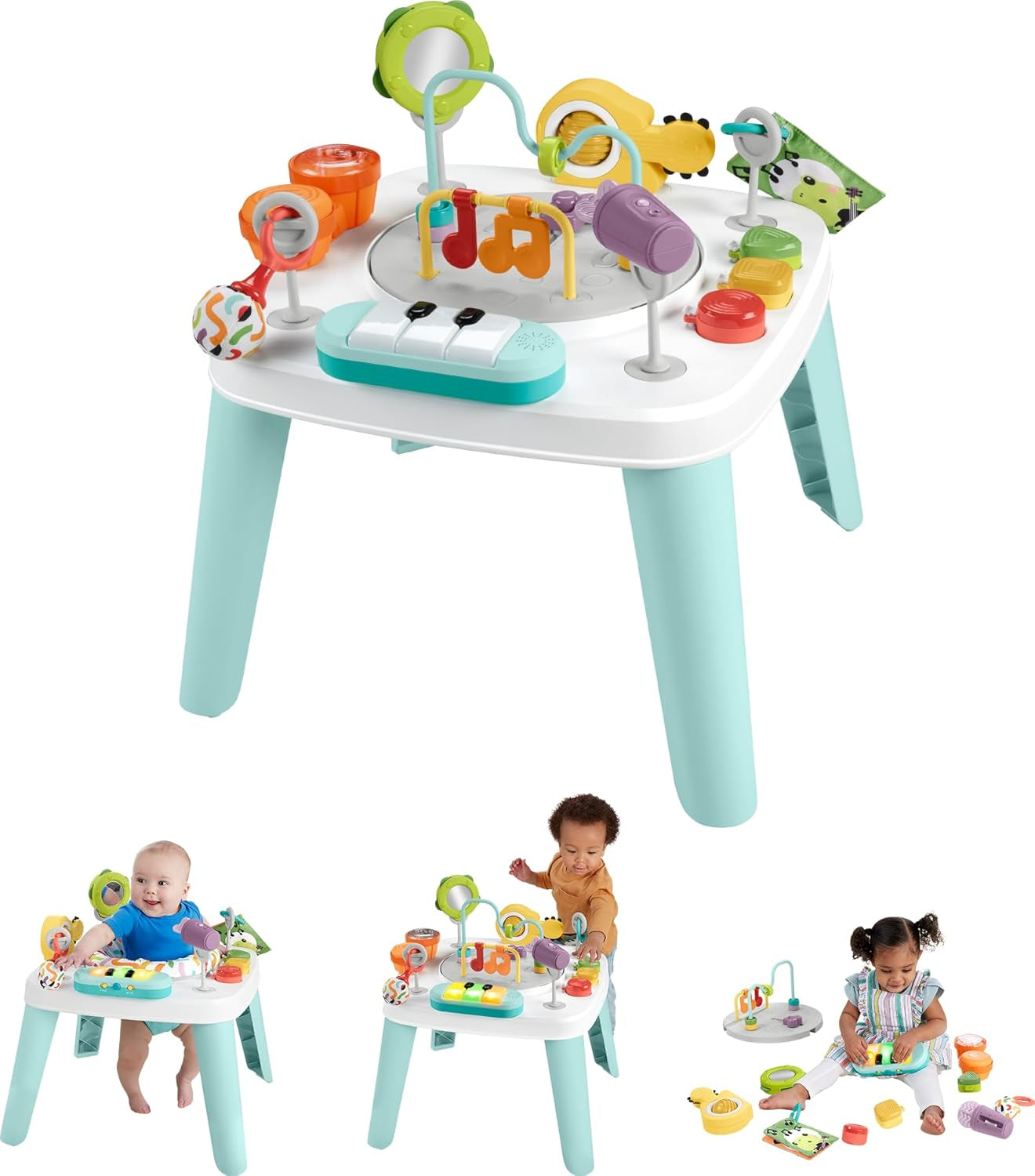 ​Fisher-Price Baby to Toddler Toy 3-In-1 Hit Wonder Activity Center & Play Table with Music Lights & Developmental Activities