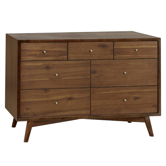 Babyletto Palma 7-Drawer Assembled Double Dresser in Natural Walnut, Greenguard Gold Certified