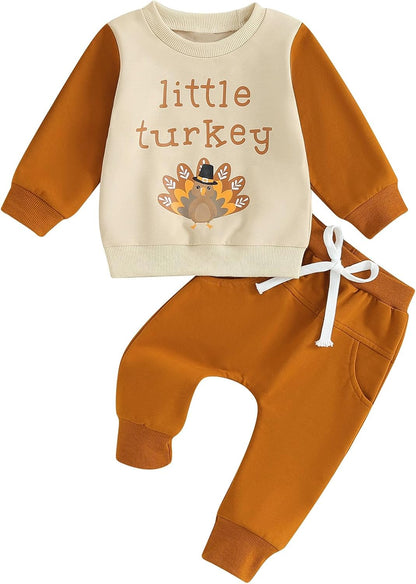 Adobabirl Toddler Baby Halloween Outfit Boy Girl Pumpkin Patch Crew Sweatshirt and Pants Set Halloween Fall Baby Clothes