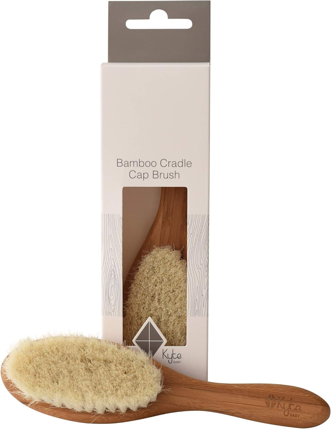 Kyte Baby Cradle Cap Brush Made with Natural Goat Hair Bristles and a Bamboo Brush Handle