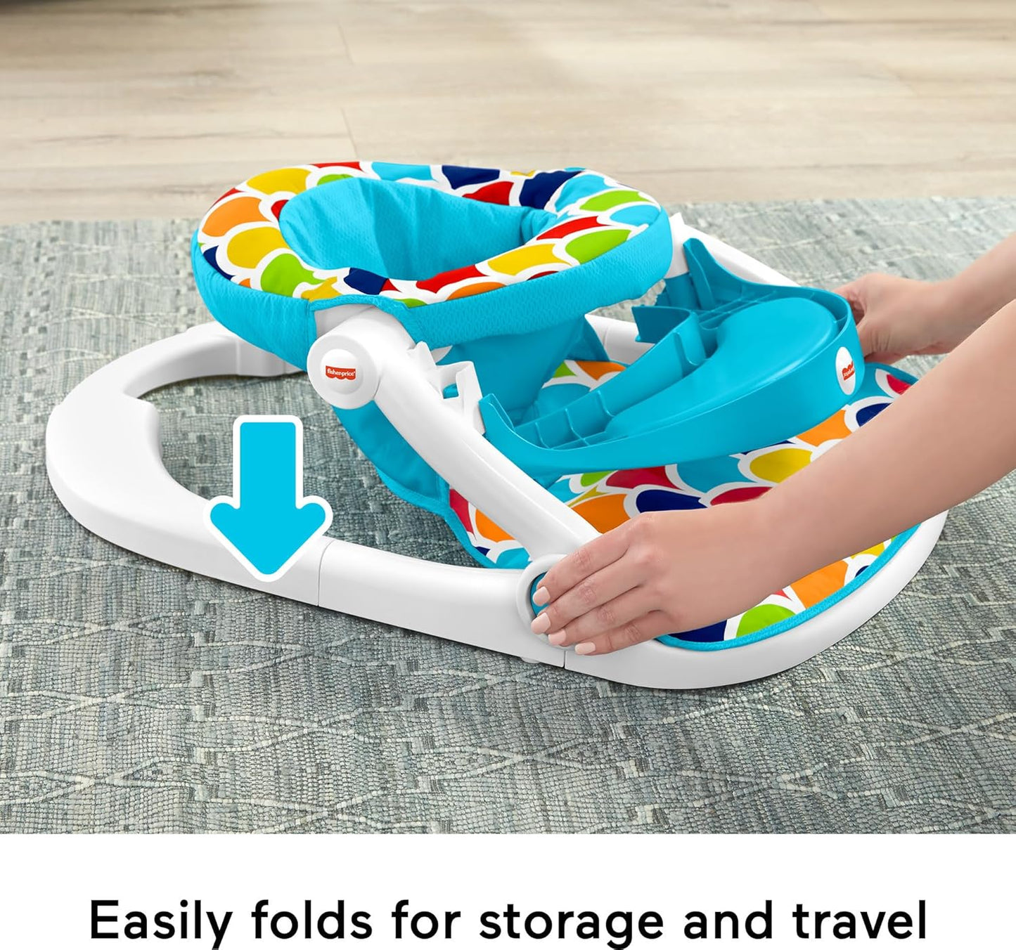 Fisher-Price Portable Baby Chair, Deluxe Sit-Me-Up Floor Seat with Removable Toys and Snack Tray, Happy Hills