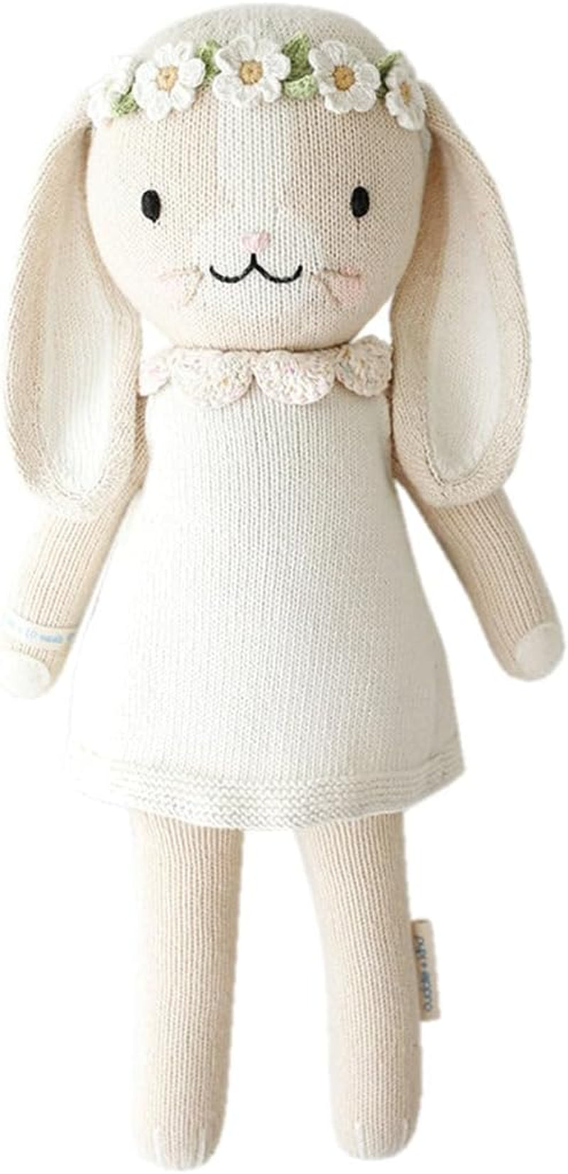 Cuddle + Kind Hannah the Bunny Ivory Little 13" Hand-Knit Doll – 1 Doll = 10 Meals, Fair Trade, Heirloom Quality, Handcrafted in Peru, 100% Cotton Yarn