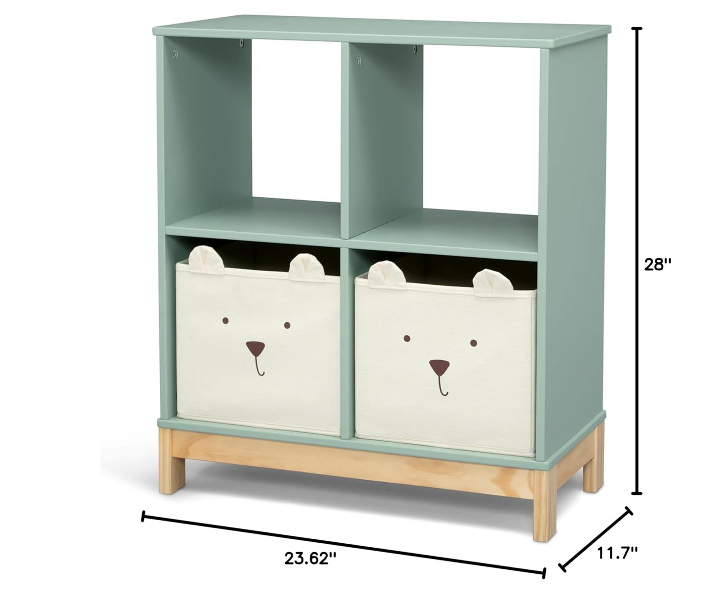 Babygap by Delta Children Brannan Bear Bookcase with Bins, Sage Green