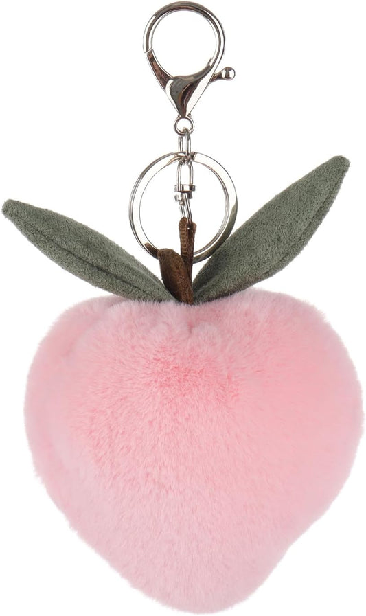 Apricot Lamb Peach Cute Keychain, Soft Stuffed Plush Keychain Toys for Kids’ Backpack, Purse, 3.2 Inches