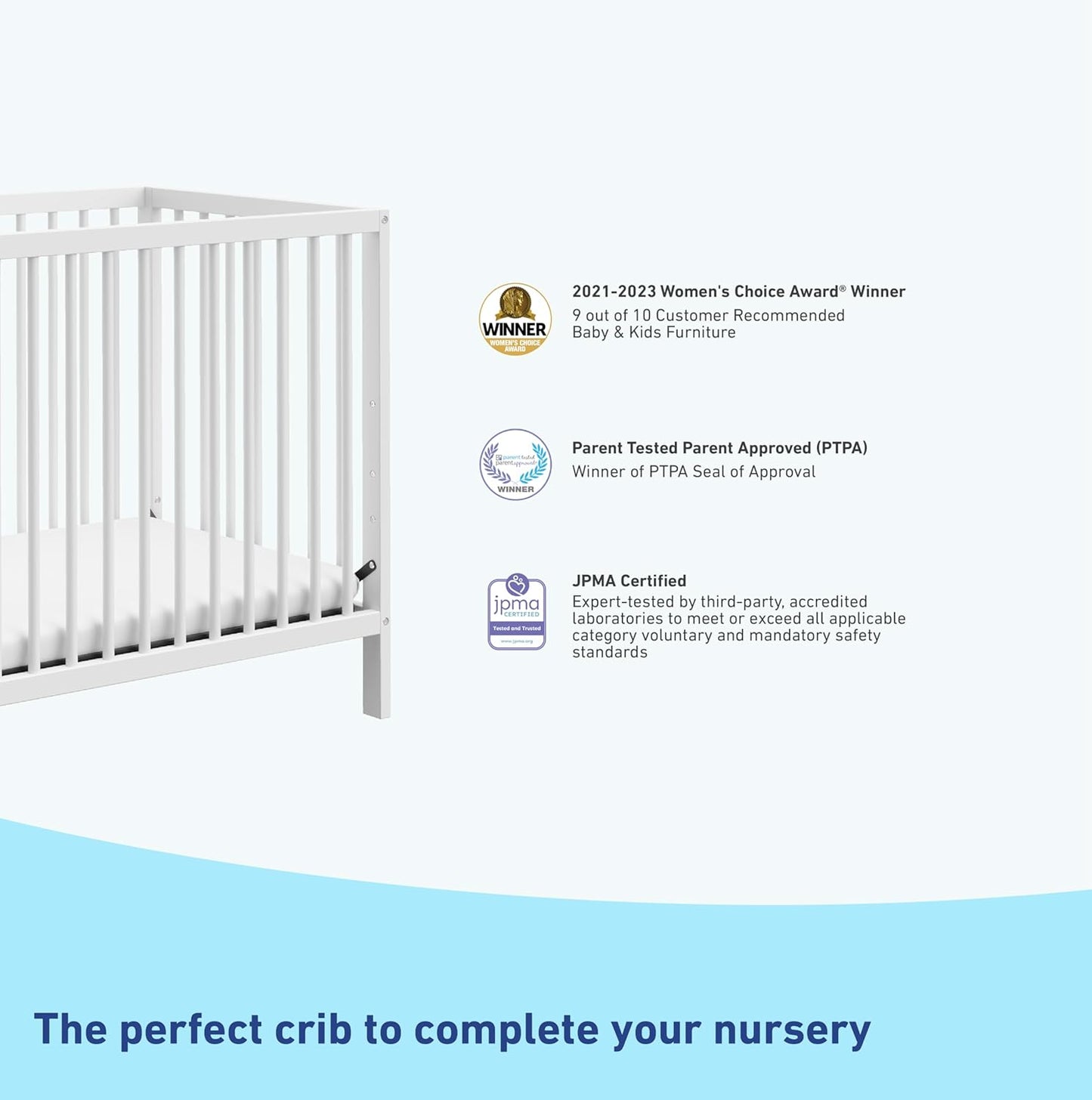 Graco Teddi 4-In-1 Convertible Mini Crib with Bonus Water-Resistant Mattress (White) – GREENGUARD Gold Certified, 2.75-Inch Mattress Included, Convenient Size, Easy 30-Minute Assembly