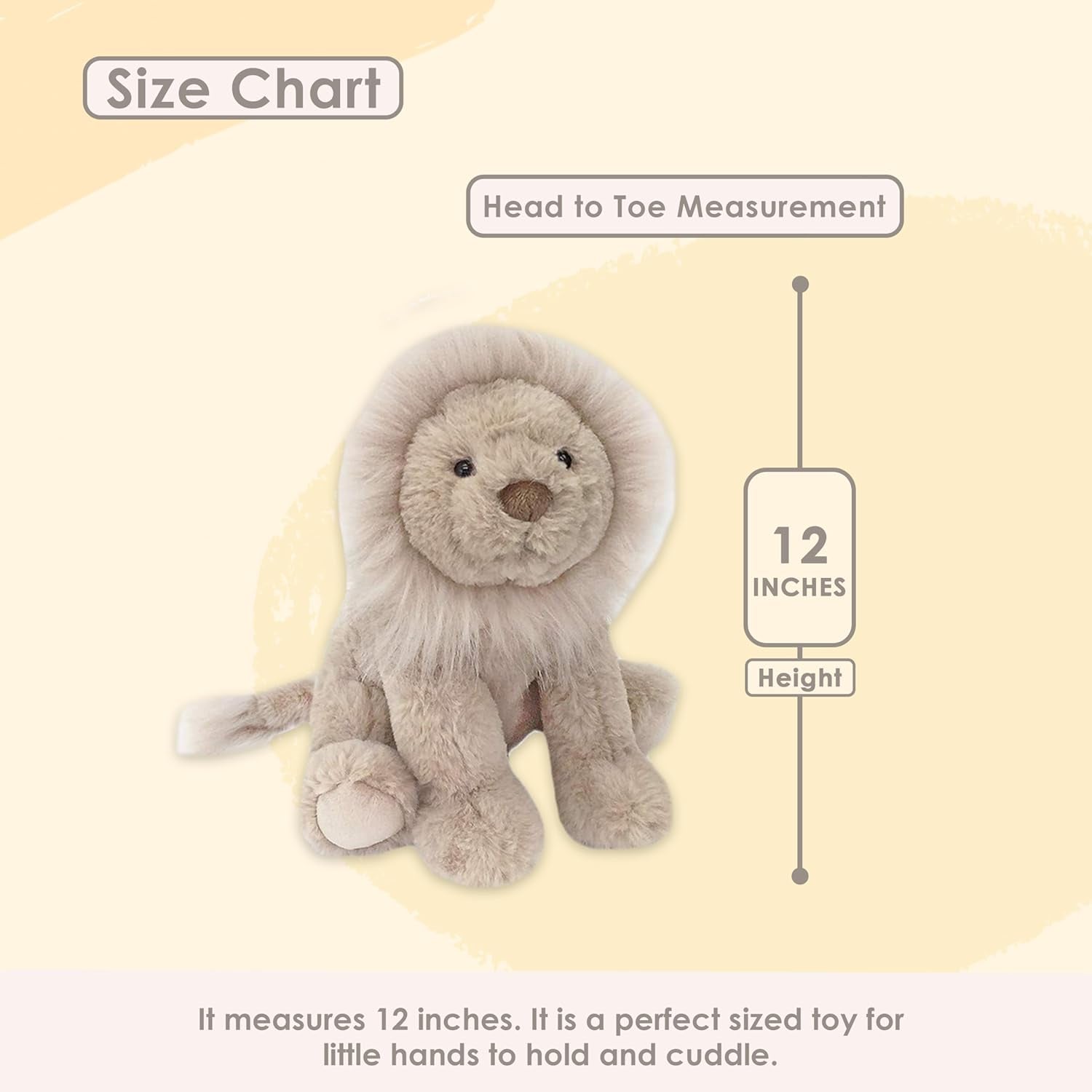 MON AMI Luca the Lion Stuffed Animal – 12”, Lion Plush Toy, Soft Stuffed Toy Plushies for Babies/Toddlers, Gifts for Kids of All Ages, Zoo Animals