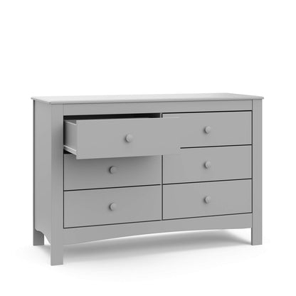 Graco Noah 6 Drawer Double Dresser (Pebble Gray) - GREENGUARD Gold Certified, 6 Drawer Double Dresser for Kids Bedroom, Universal Design for Nursery and Kids Bedroom