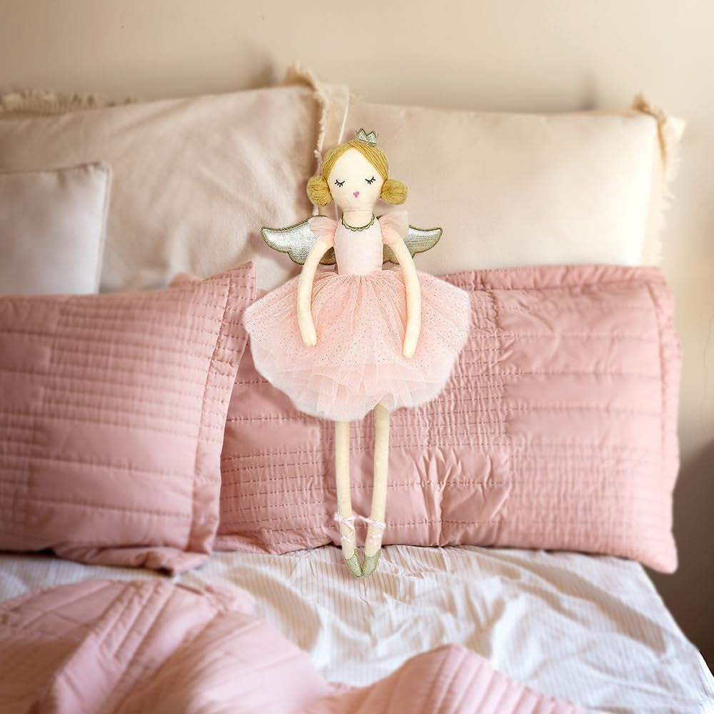 MON AMI Sugar Plum Fairy Doll with Wings– 22”, Soft & Elegant Stuffed Plush Doll, Use as Toy or Room Décor for Kids of All Ages, Great Gift for Christmas