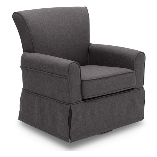 Delta Children Upholstered Glider Swivel Rocker Chair, Charcoal