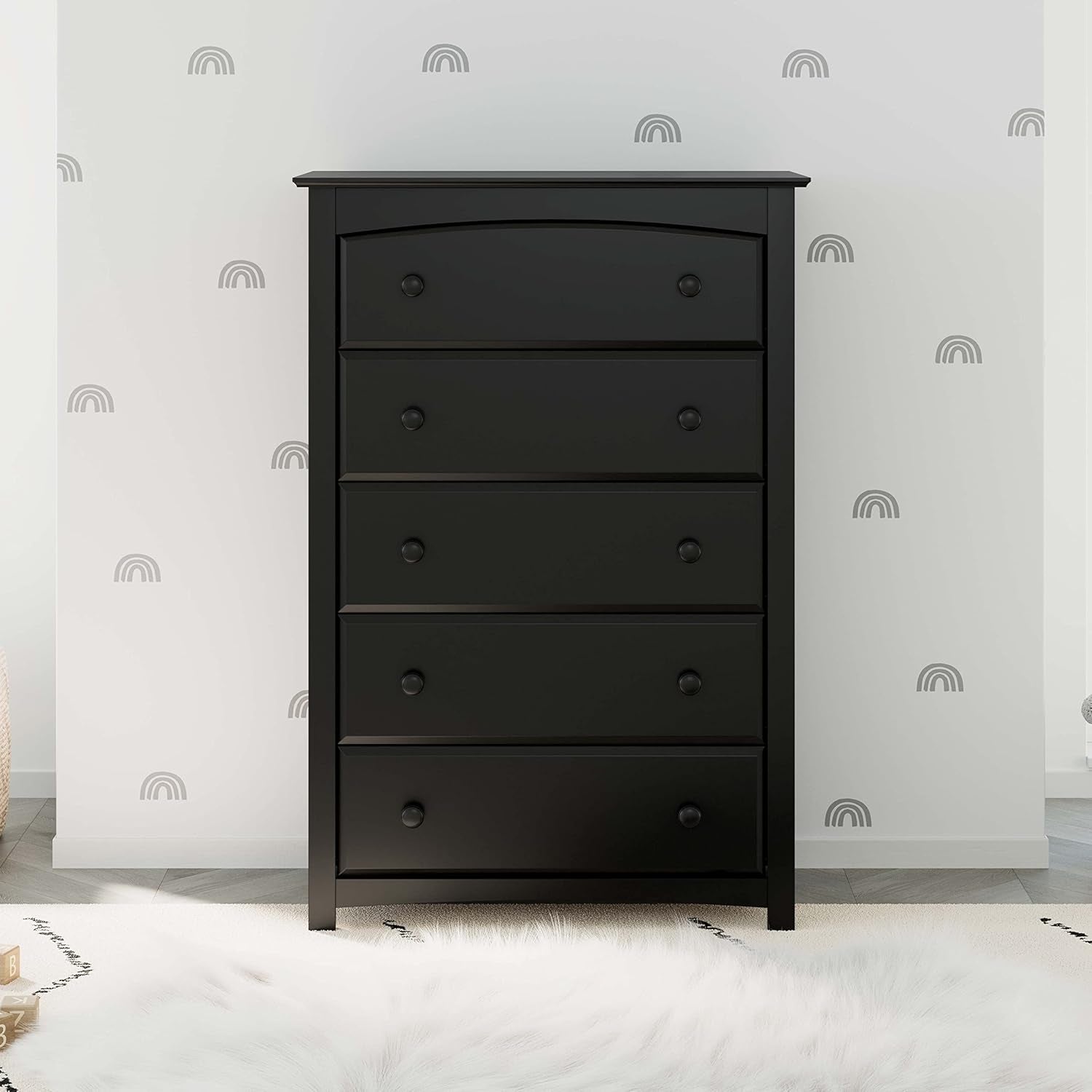 Storkcraft Kenton 5 Drawer Dresser (Black) – Dresser for Kids Bedroom, Nursery Dresser Organizer, Chest of Drawers for Bedroom with 5 Drawers, Universal Design for Children’S Bedroom