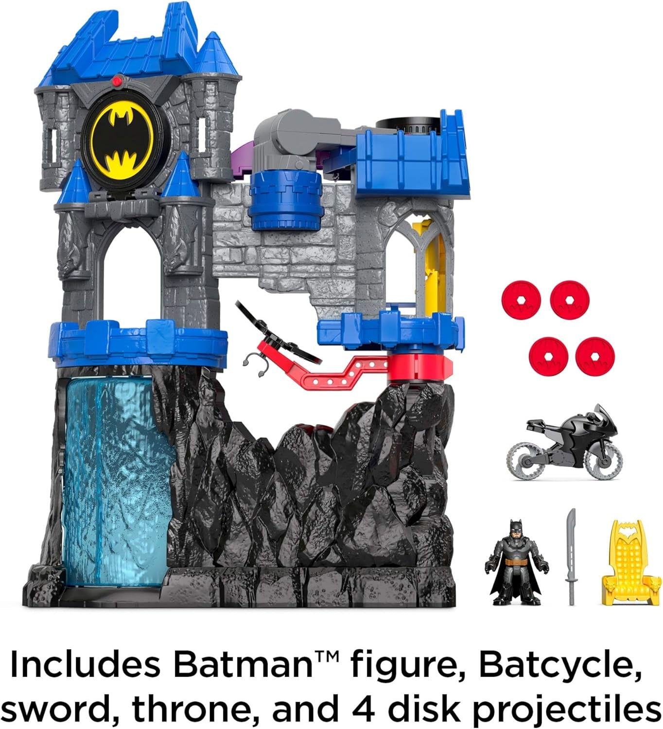 Fisher-Price Imaginext DC Super Friends Batman Toy, Wayne Manor Batcave Playset with Figure & Batcyle for Pretend Play Kids Ages 3+ Years (Amazon Exclusive)