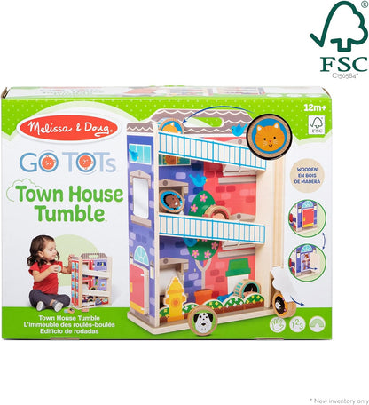 Melissa & Doug GO Tots Wooden Town House Tumble with 6 Disks - FSC Certified