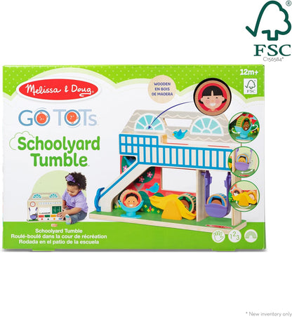 Melissa & Doug GO Tots Wooden Schoolyard Tumble with 4 Disks - FSC Certified