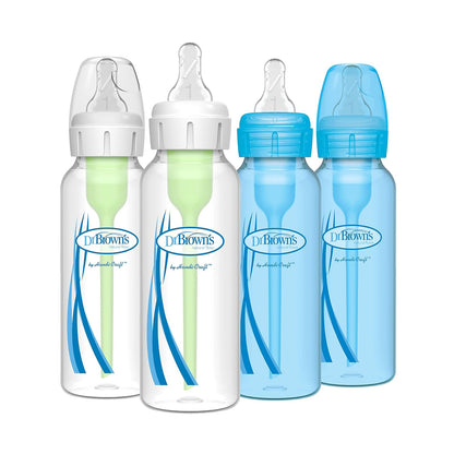 Dr. Brown'S Natural Flow Anti-Colic Options+Narrow 8Oz/250Ml Baby Bottle + Lovey Gift Set with Level 1 Slow Flow Nipples, Pink