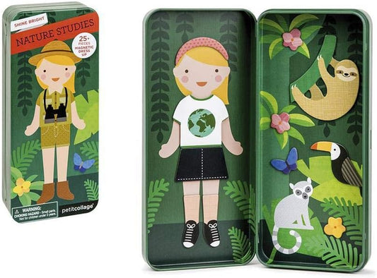 Petit Collage Magnetic Dress Up, Nature Studies – Magnetic Game Board with Mix and Match Magnetic Pieces, Ideal for Ages 3+ – Includes 2 Scenes and 25 Creative Magnetic Pieces