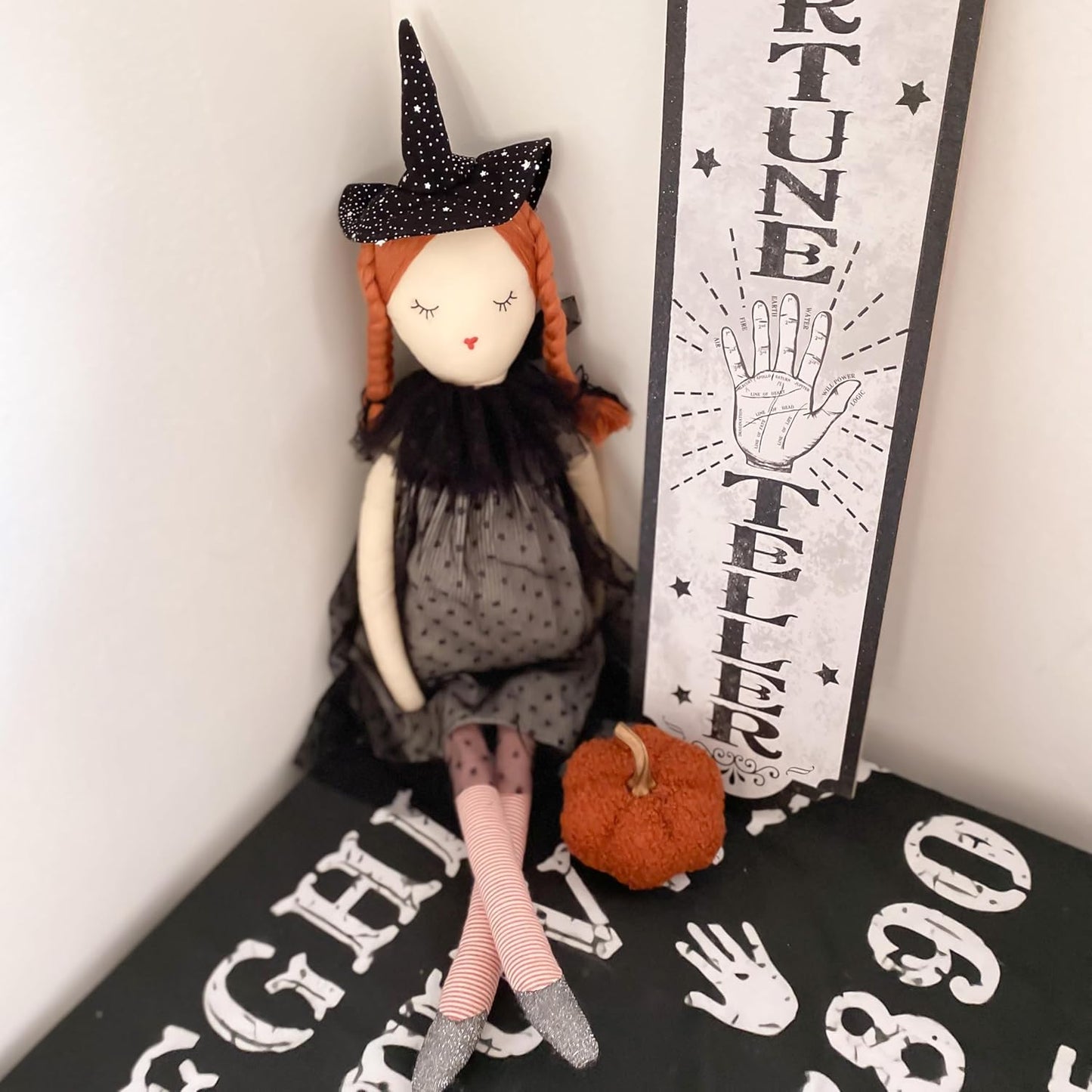 MON AMI Tabitha Witch Doll – 28”, Soft & Elegant Plush Doll for Kids of All Ages, Use as Toy or Halloween Decorations, Ideal