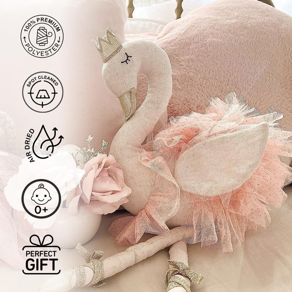 MON AMI Layla the Ballerina Doll | Swan Stuffed Animal | Plush Baby Dolls | 20 Inches, for Little Kids