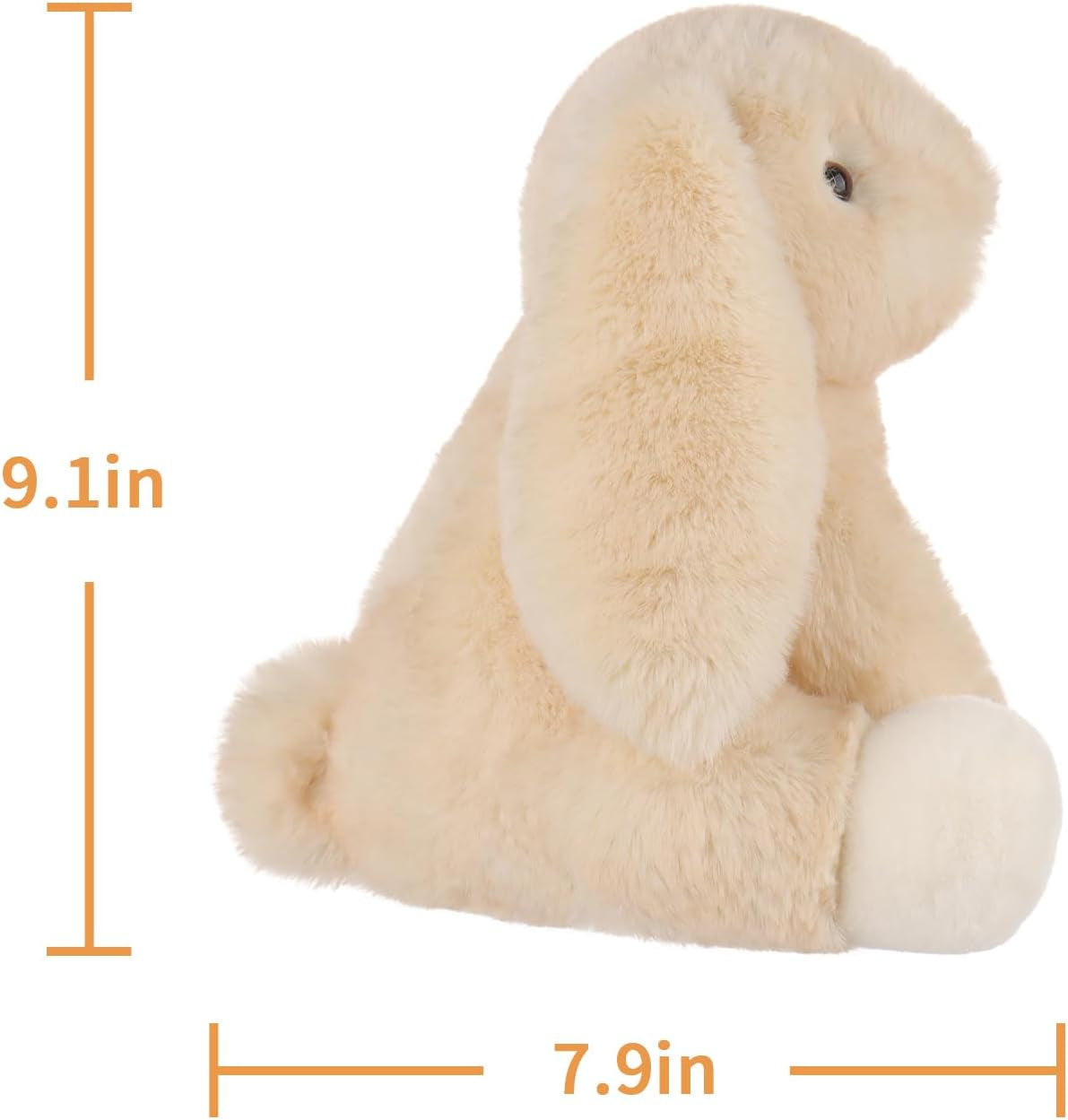 Apricot Lamb Colorful Bunny Plush Stuffed Animals for Kids, Soft Cute Plush Toys for Baby Girl and Boy, Fluffy Colorful Bunny Cream 8.3 Inches (Cream)