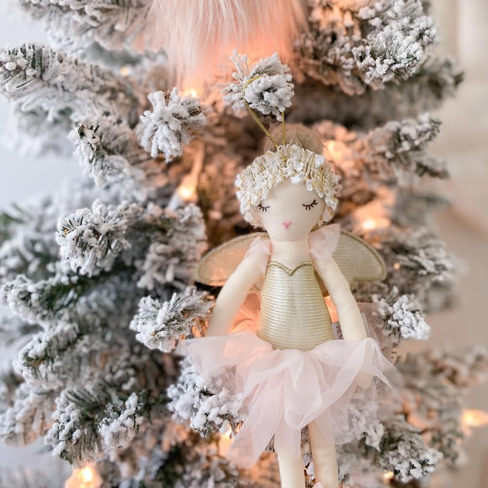 MON AMI Plush Ballerina Doll Christmas Ornament – 10”, Cute Angel Doll Hanging Pendant, Holiday Home Décor & Christmas Decorations, Ideal Gift for Christmas