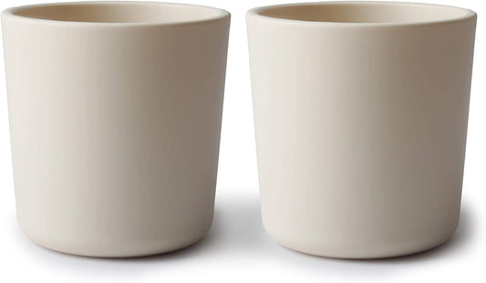 Mushie Dinnerware Cups for Kids | Made in Denmark, Set of 2 (Ivory)