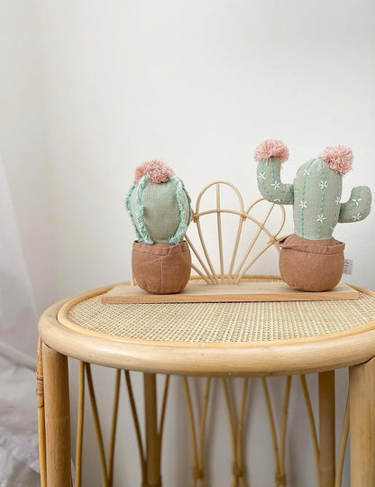 MON AMI Cactus Pot Shelf Sitter Plush Toy – 8”, 2 Pcs Assorted, Stuffed Potted Plants, Home Decoration, Succulent Plushies, Ideal Gift for Christmas