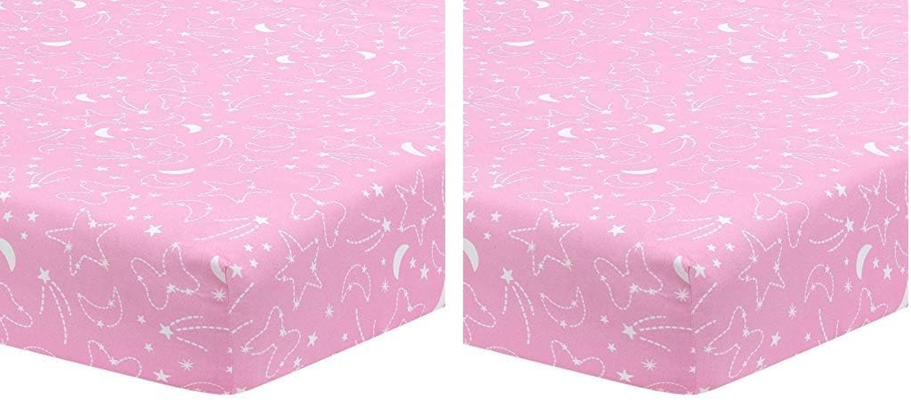 Lambs & Ivy Disney Baby Minnie Mouse Celestial Fitted Crib Sheet, Pink