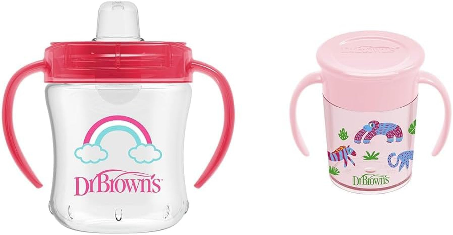 Dr. Brown'S Milestones Soft Spout Sippy Cup with Handles - Pink - 9Oz - 9M+