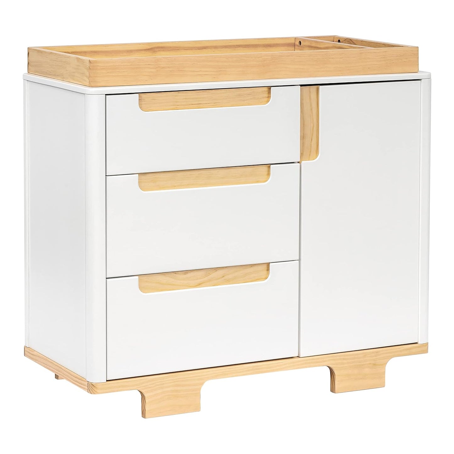 Babyletto Yuzu 3-Drawer Dresser in White and Natural, Greenguard Gold Certified