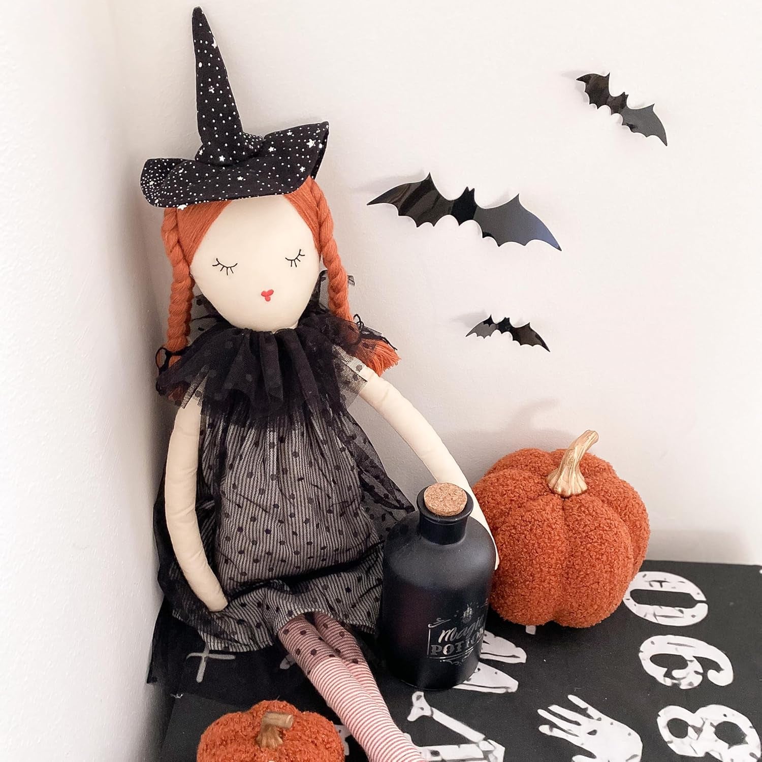 MON AMI Tabitha Witch Doll – 28”, Soft & Elegant Plush Doll for Kids of All Ages, Use as Toy or Halloween Decorations, Ideal