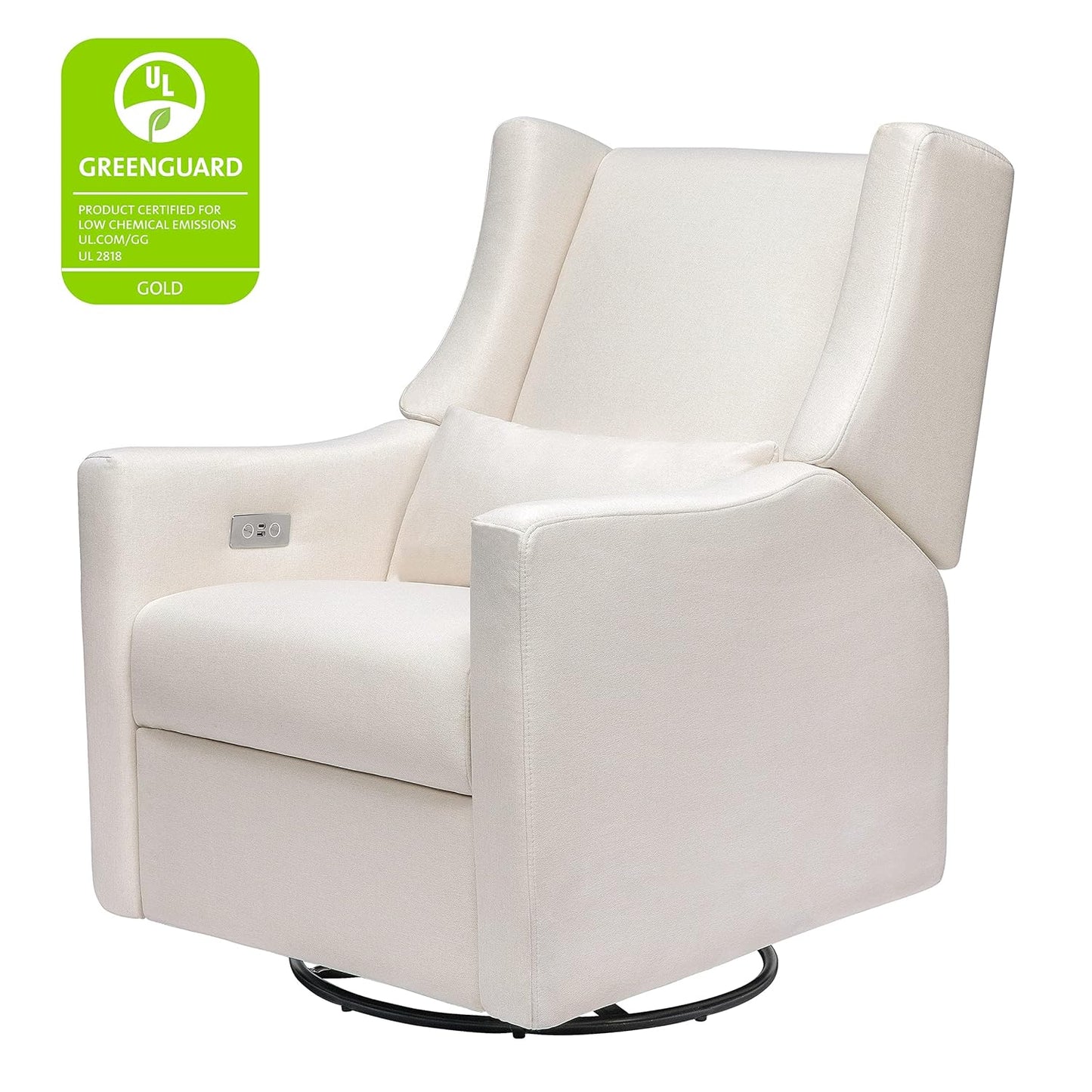 Kiwi Glider Recliner W/Electronic Control and USB | in Almond Teddy Loop W/Light Wood Base, Greenguard Gold Certified