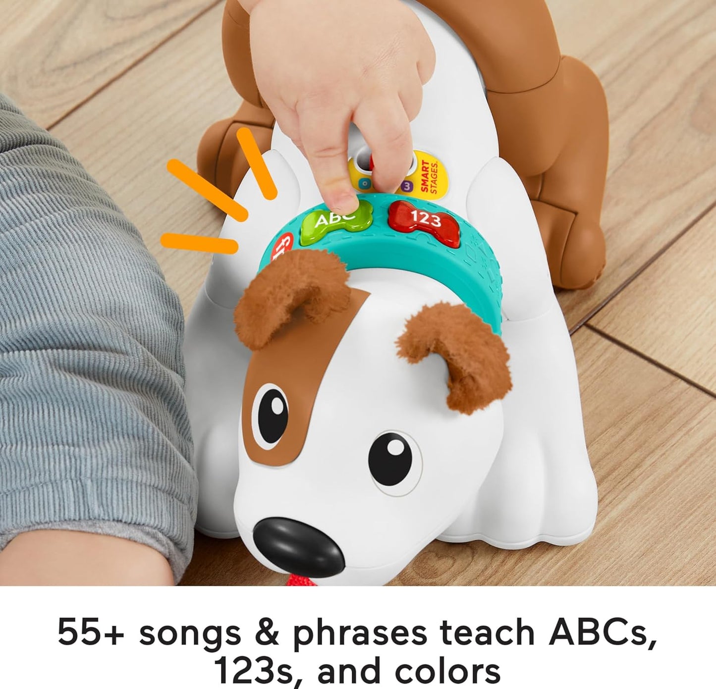 Fisher-Price Baby Learning Toy 123 Crawl with Me Puppy Electronic Dog with Smart Stages Content & Lights for Ages 6+ Months (Amazon Exclusive)