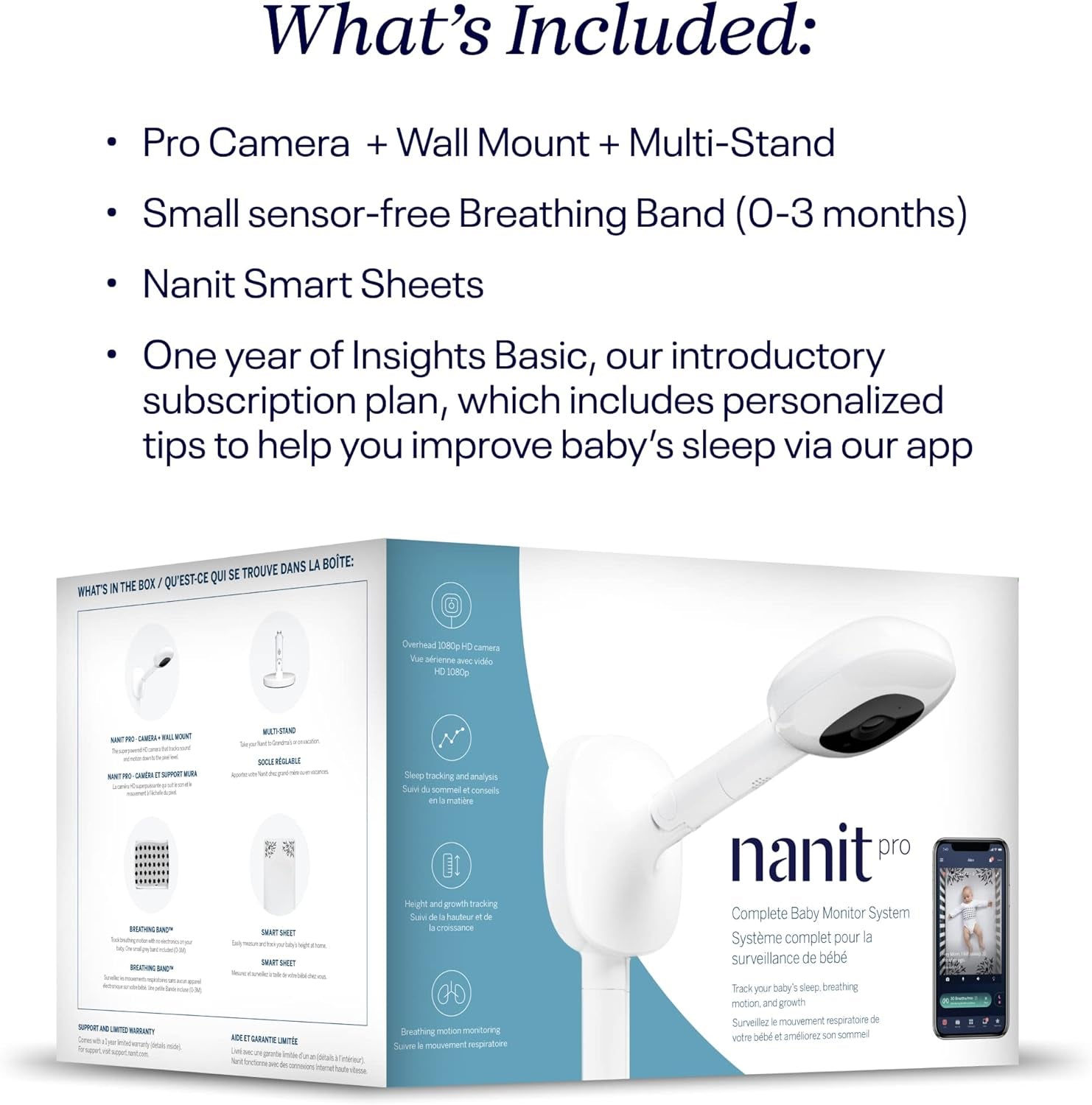 Nanit Pro Complete Monitoring System – Includes Wi-Fi HD Video Camera W/Nightlight and Night Vision & Travel Case – Protective Hard Shell Carrying Case Pro Baby Monitor