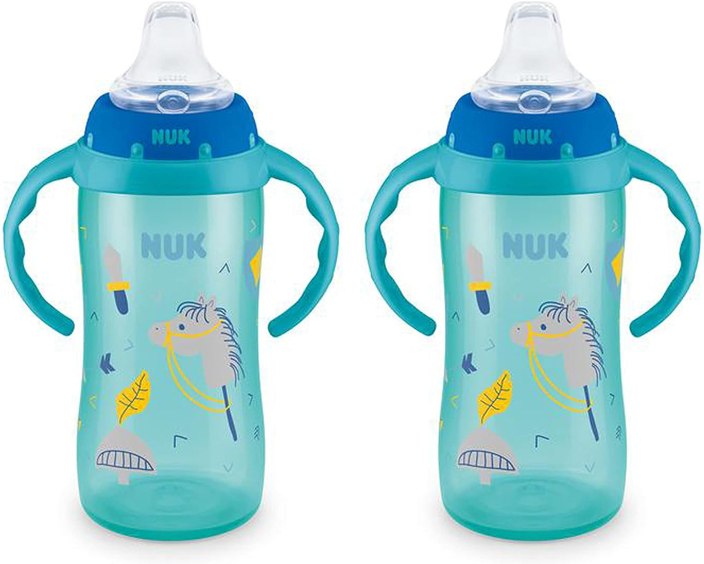 NUK Learner Cup, 10 Oz, 8+ Months, 2 Count – BPA Free, Spill Proof Sippy Cup