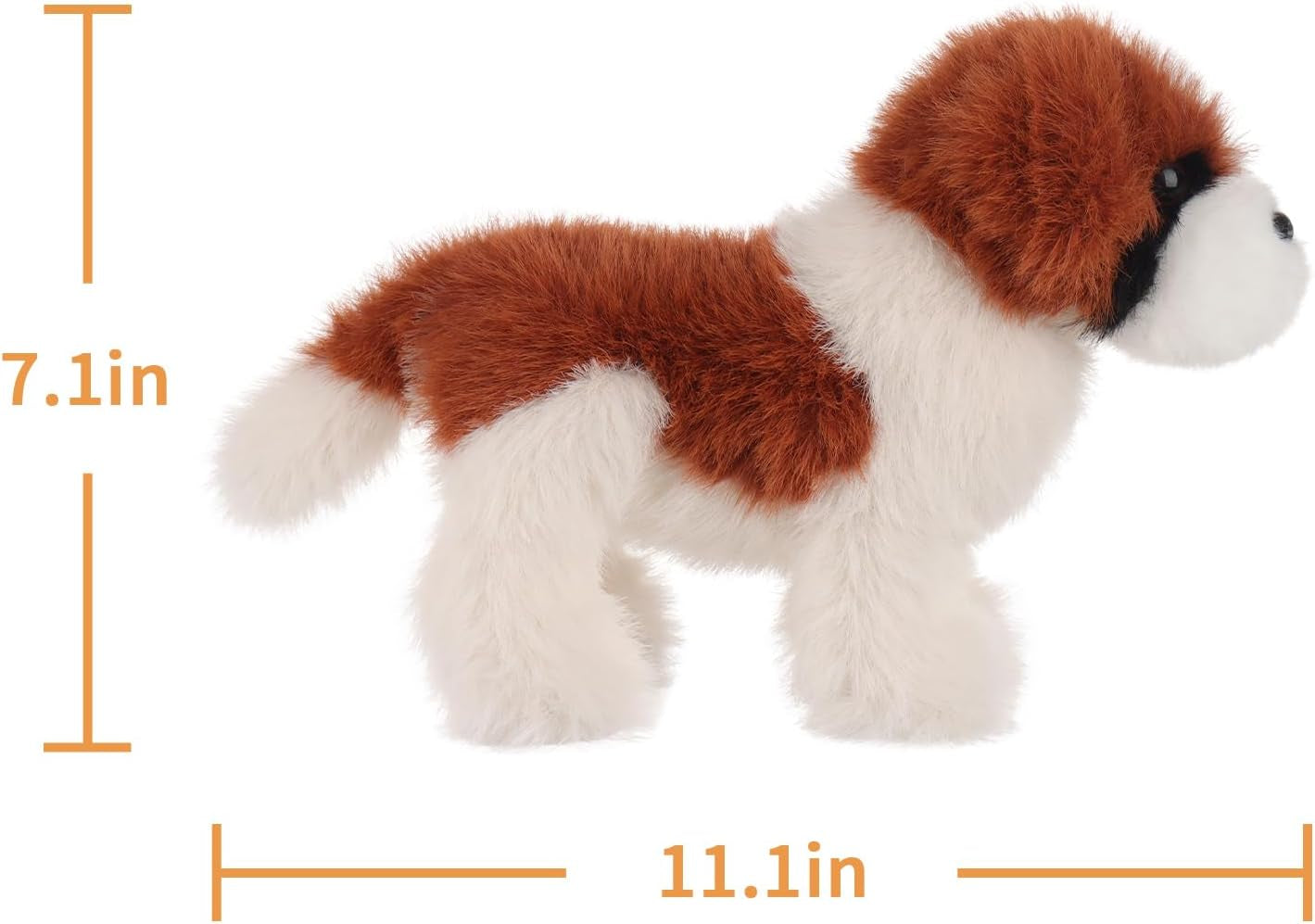 Apricot Lamb Charming Saint Bernard Dog Plush Stuffed Animals for Kids, Soft Cute Plush Toys for Baby Girl and Boy, Fluffy Charming Saint Bernard Dog Brown 7.1 Inches