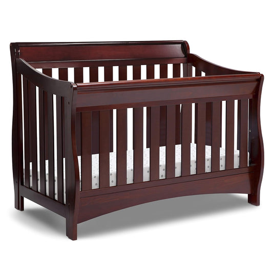 Delta Children Bentley S Series 4-In-1 Convertible Baby Crib, Black Cherry Espresso