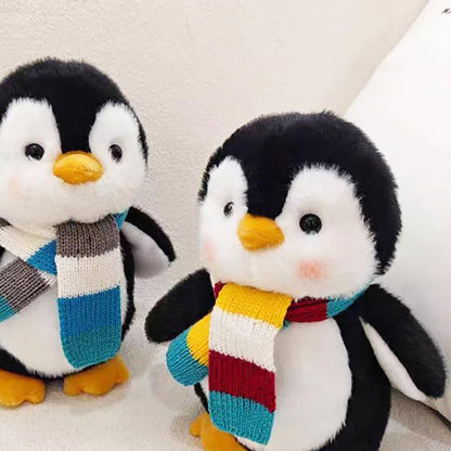 8Inch Penguin Stuffed Animal with Striped Scarf, Soft Stuffed Bear Plushie Toys, Birthday Christmas Valentine'S Day Gifts for Kid Boys Girls