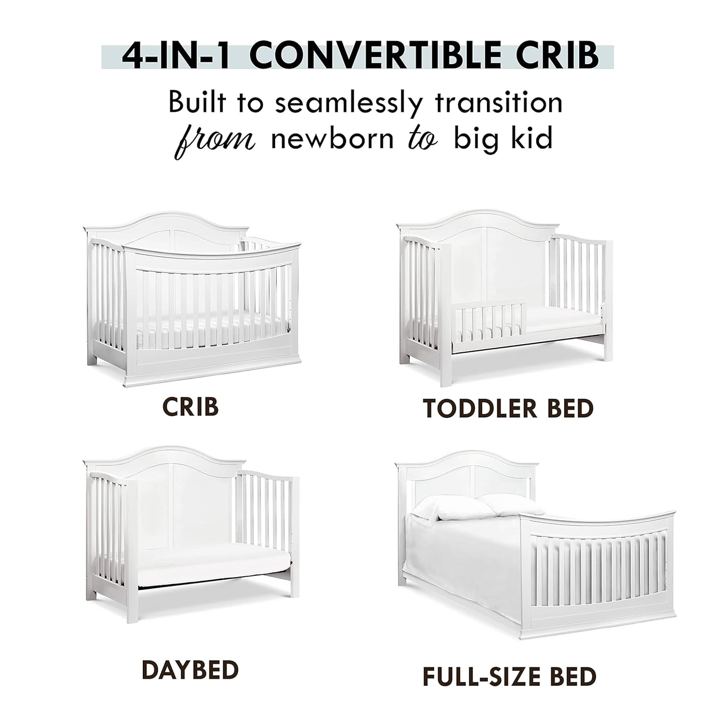 Davinci Meadow 4-In-1 Convertible Crib in Hazelnut, Greenguard Gold Certified