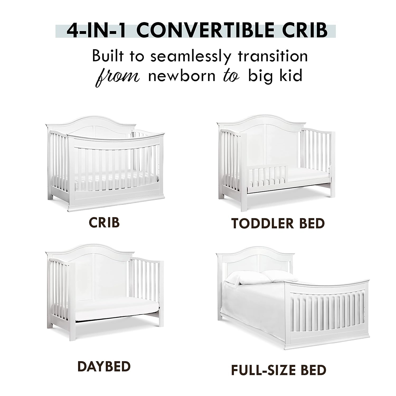 Davinci Meadow 4-In-1 Convertible Crib in Hazelnut, Greenguard Gold Certified