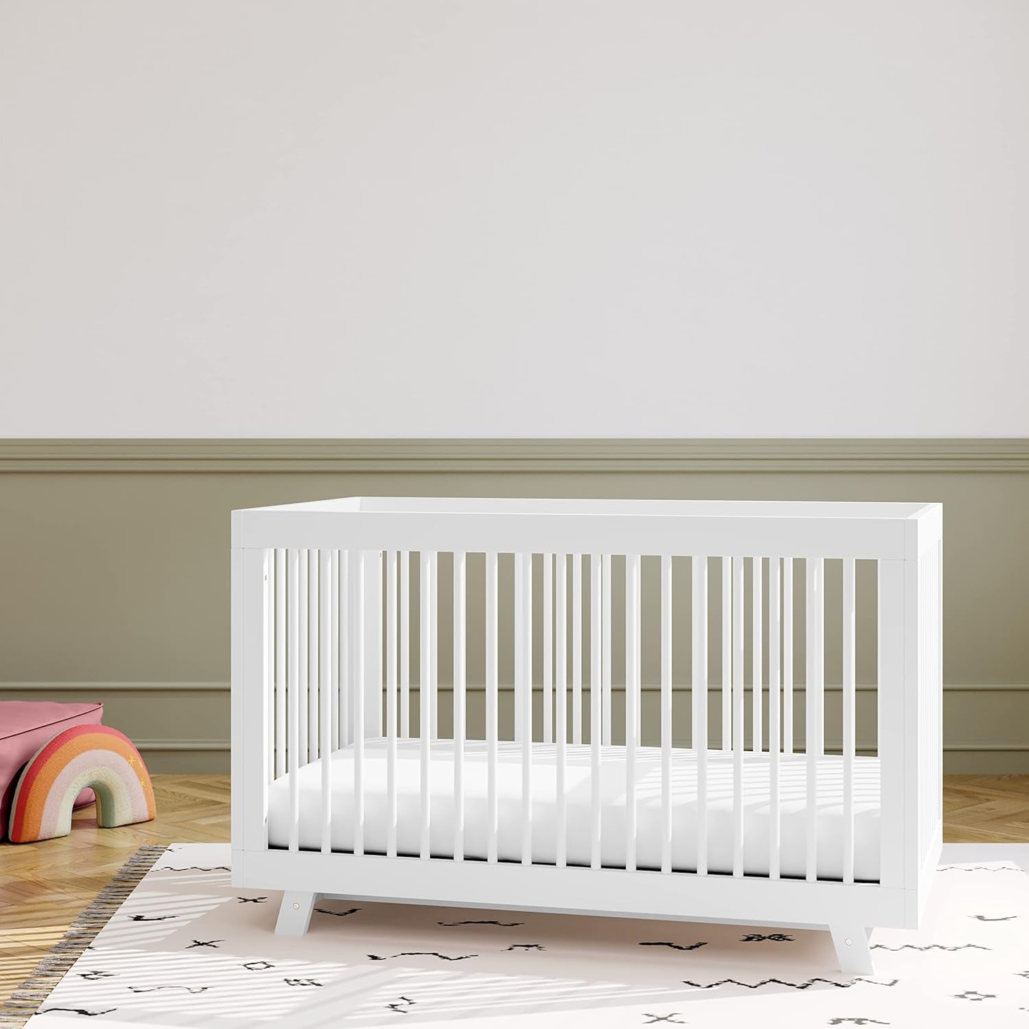 Storkcraft Beckham 3-In-1 Convertible Crib (White) - Converts to Daybed and Toddler Bed, Fits Standard Full-Size Crib Mattress, Adjustable Mattress Height