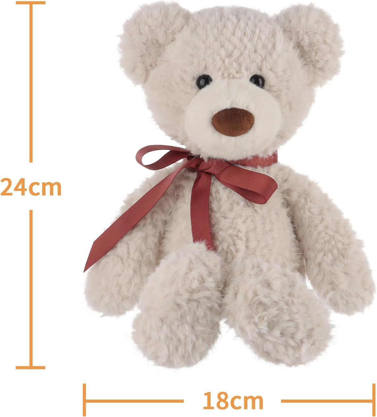 Apricot Lamb Bear Plush Stuffed Animals for Kids, Soft Cute Plush Toys for Baby Girl and Boy, Fluffy Bear Brown 7.1 Inches