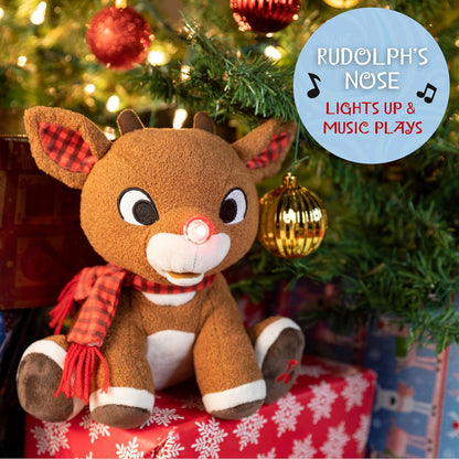 Rudolph the Red - Nosed Reindeer - Stuffed Animal Plush Toy with Music & Lights